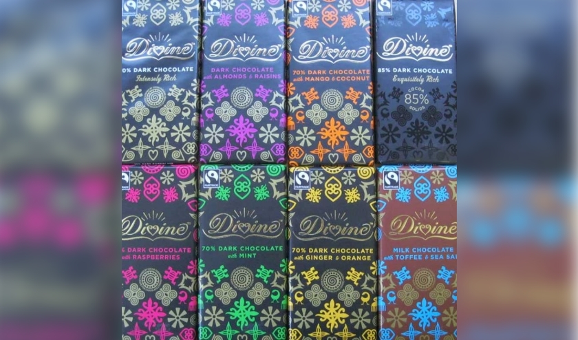 Divine-chocolade met de Adinkra symbolen