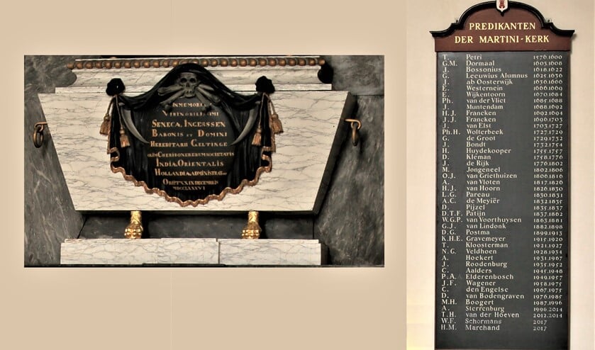 <p>Het bord waarop in de Oude Kerk in het centrum van Voorburg alle namen van de predikanten van 1576 tot heden in mooi geschilderde letters staan, intrigeerde emeritus predikant Pé Wapenaar.</p>