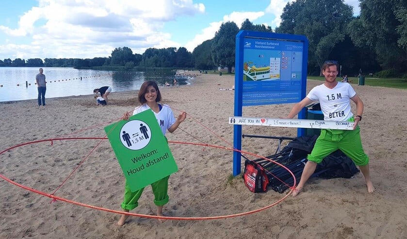 Heeft u ze al gespot op Vlietland; de zogenaamde 1,5 meter maatjes? (foto: gemeente LV).