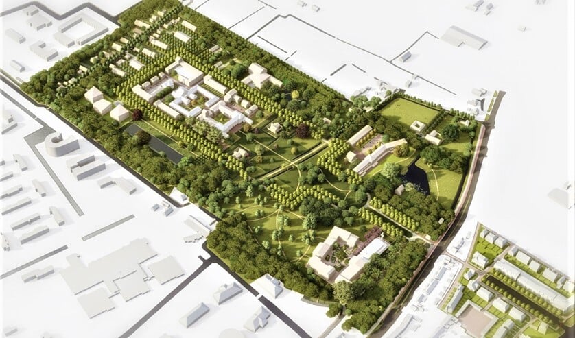 <p>Het inrichtingsplan voor Landgoed Voorlei, de nieuwe naam van Schakenbosch (llustratie: pr Schakenbosch BV).</p>
