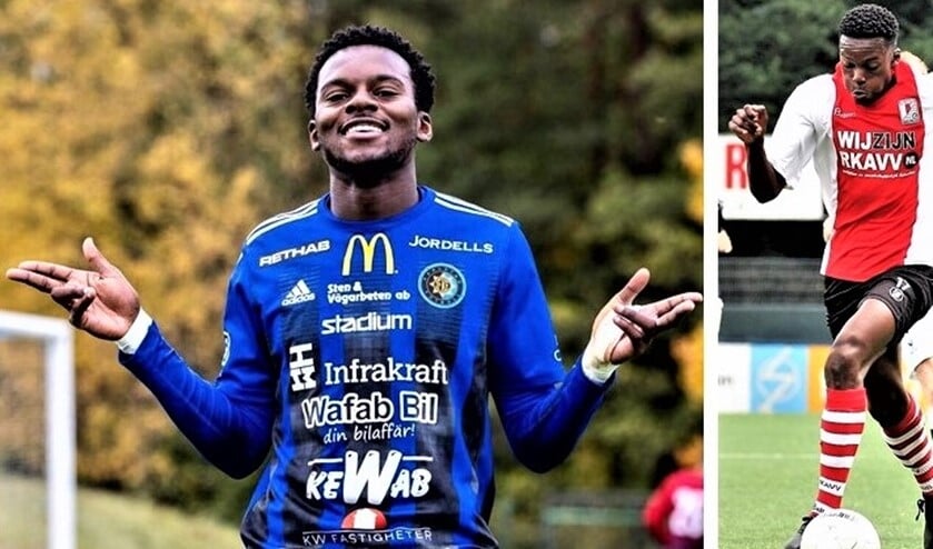 <p>Lovette Felicia in actie voor RKAVV en in het shirt van IF Karlstad, waar hij veel scoorde (foto: AW & pr IF KF).</p>