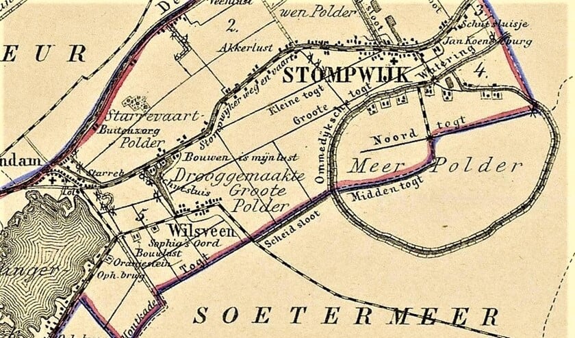 <p>Kaartje van de Drooggemaakte Grote Polder (afbeelding uit archief).</p>
