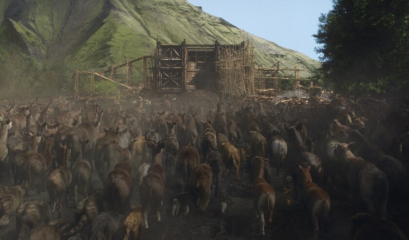 Noah bouwt een ark om het leven op aarde te redden. Foto: PR
