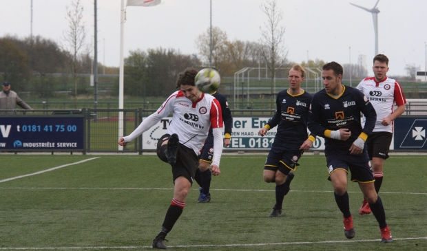 Marcel van den Berg tekende voor de 1-2 van Brielle in het bekerduel bij Excelsior '20. Archieffoto: Wil van Balen.