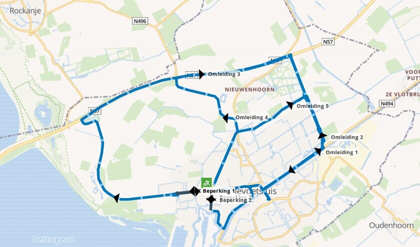 <p>Er zijn omleidingsroutes ingesteld. </p>