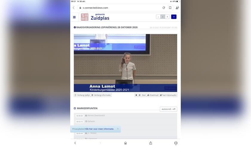 <p>Kinderburgemeester Anna Lamot.</p>