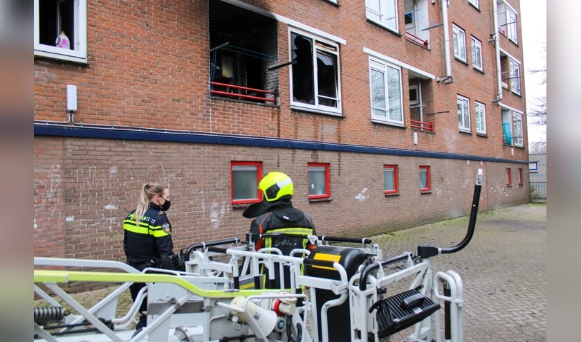 <p>De woning waar brand uitbrak, is zwaar beschadigd.</p>