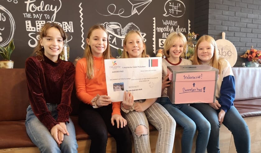 V.l.n.r: Jelke (12), Jis (12), Alissa (11), Puk (11) en Anouk (10).