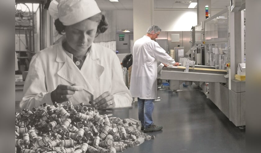 Een insuline-inpakster bij het toenmalige Organon in 1936 en de huidige moderne productie bij MSD in Oss anno 2020.