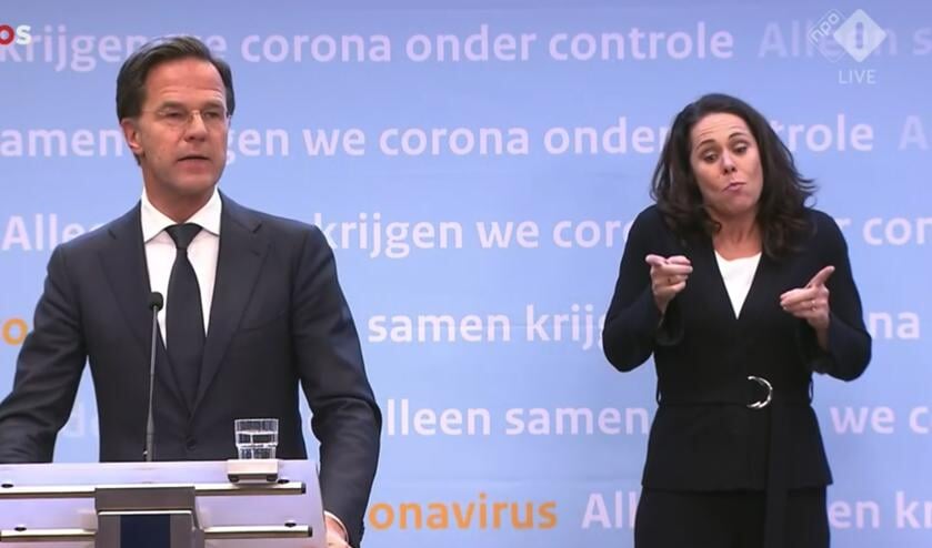 Premier Mark Rutte aan het woord.