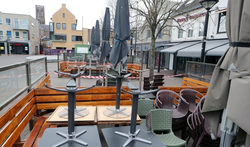 Leeg terras in het Osse centrum. (Foto: Hans van der Poel)