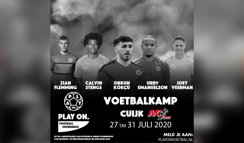 Eredivisievoetballers Orkun Kökcü, Calvin Stengs, Urby Emanuelson, Zian Flemming en Joey Veerman komen naar Cuijk!