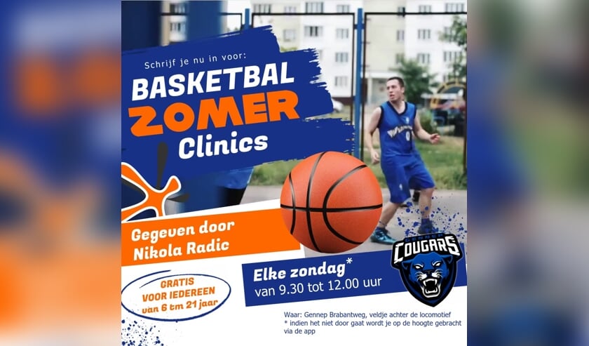 Gratis Summer basketball clinics Gennep Cougars