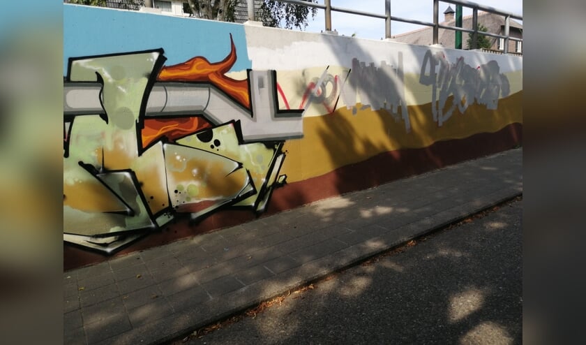 Kunstwerk in de fietstunnel in de Ussenstraat.
