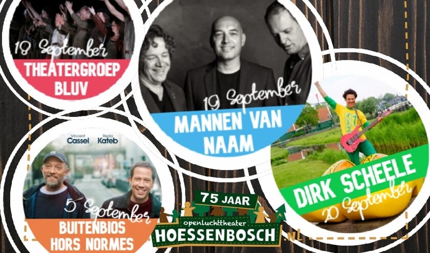 Enkele van de artiesten die deze zomer te zien zijn in het openluchttheater.
