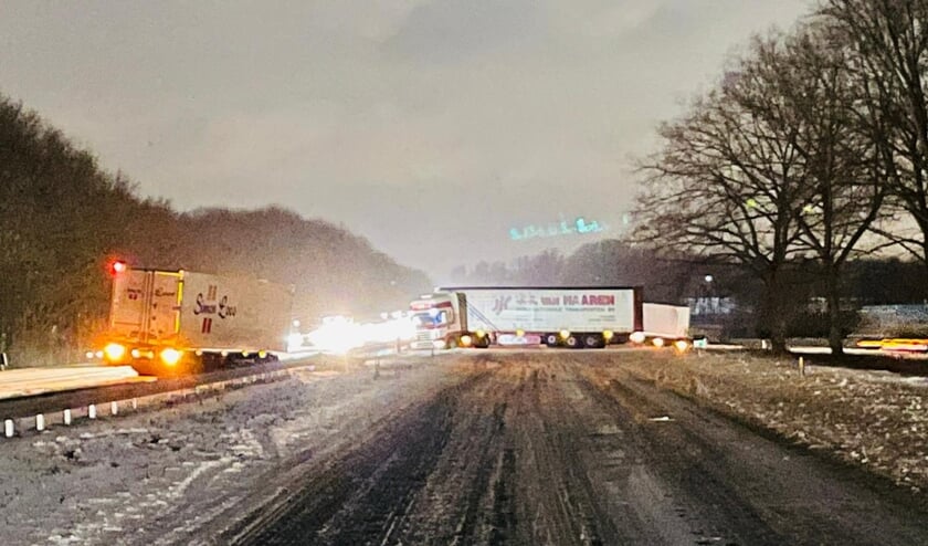 Vrachtwagen op de A50.