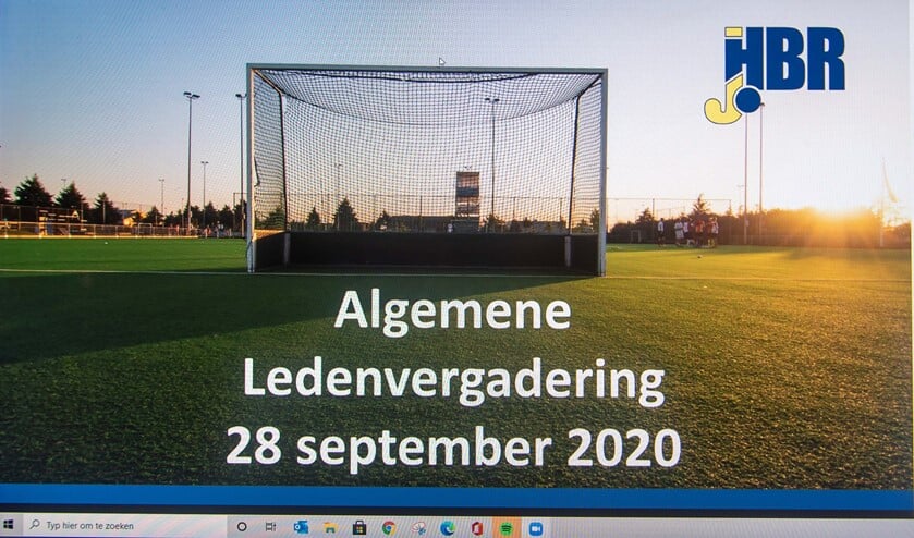 <p>Een screenshot van de Zoombijeenkomst. De ALV van HBR werd volledig digitaal afgetikt. (Foto: Erik van Dort)</p>