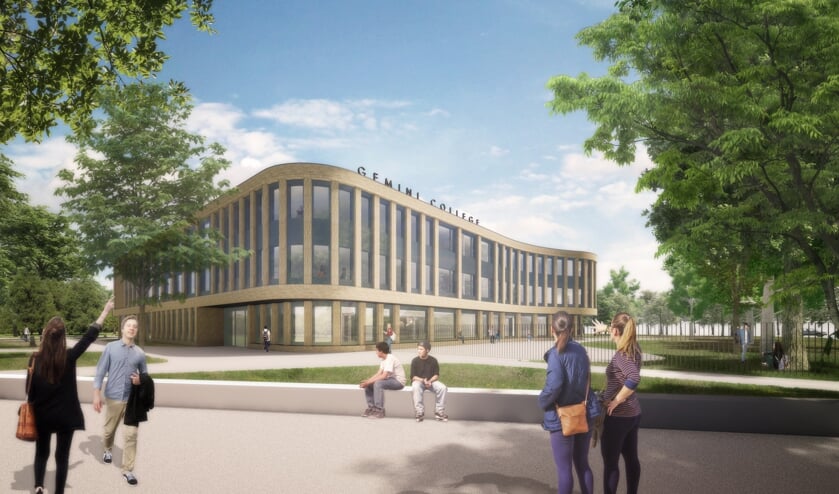 <p>Het toekomstbeeld voor het Gemini College in Ridderkerk. Dit gebouw wordt gebouwd op het voormalige hoofdveld van voetbalvereniging RVVH. </p>