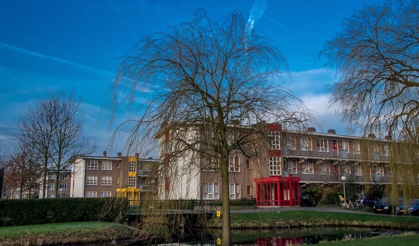 De flatgebouwen aan de Pinksterbloem.