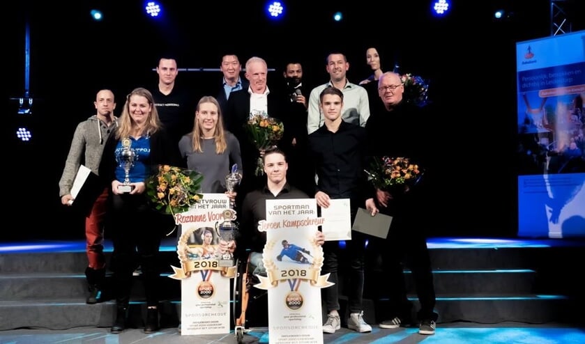 Alle winnaars van de Leiderdorpse sportverkiezingen bij elkaar.