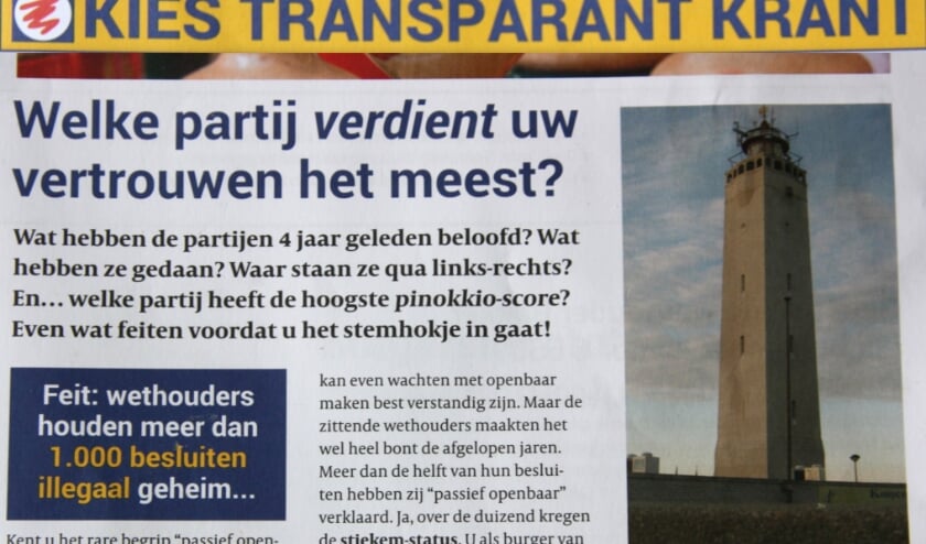 <p>De Kies Transparant Krant veroorzaakte in december 2018 nogal wat ophef. | Foto: Archief</p>
