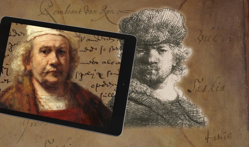 Twee zelfportretten van Rembrandt van Rijn.