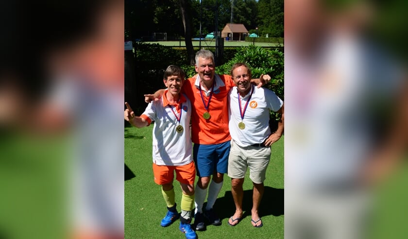 De Alecto superveteranen die uitkwamen in Oranje 65+, v.l.n.r. Carl Adamse, Job Gerritsen en Diederik Klop.