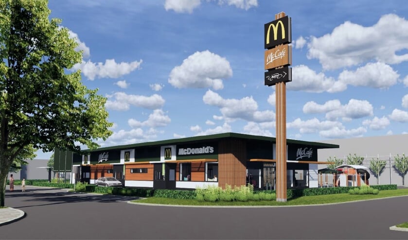 <p>Een impressie van de geplande nieuwe McDonald's aan de Zeilmakerstraat in Katwijk. | Foto: pr</p>
