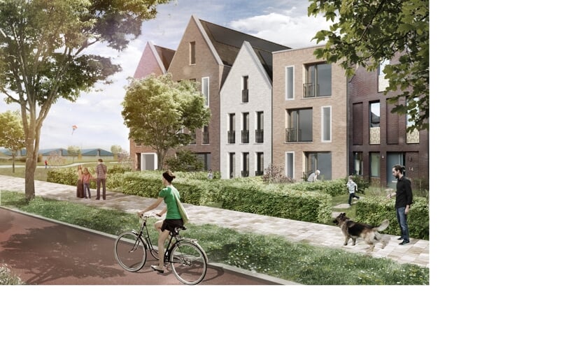 Sfeerimpressie uit het raamwerk: hoofdstructuur met zicht op de karakteristieke Blauwe Hangaar. | Illustratie: KCAP