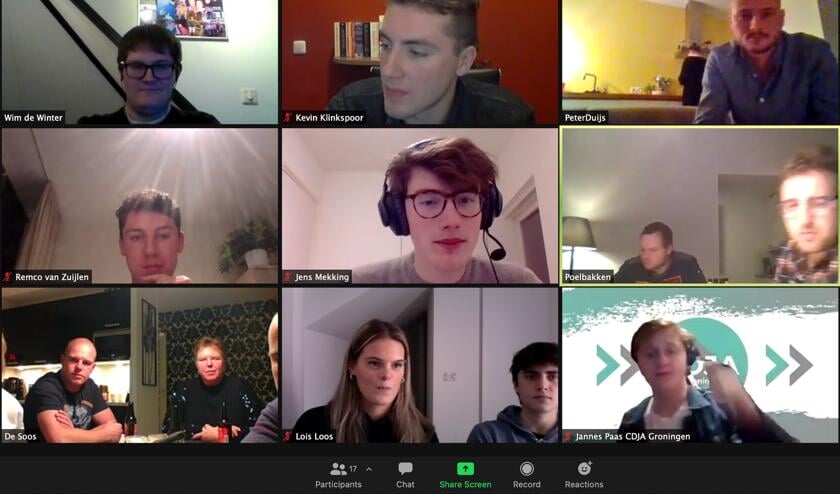 <p>Deelnemers aan de online pubquiz van de CDA-jongeren in de Duin- en Bollenstreek.</p>