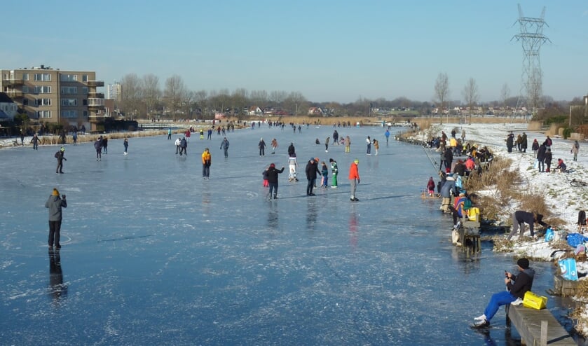Vanochtend werd er druk geschaatst op de Dwarswatering