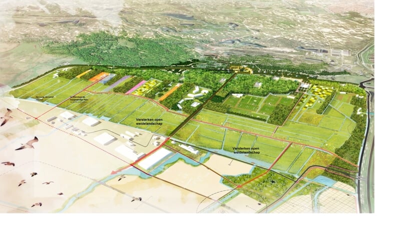 <p>Een illustratie over hoe de Mient Kooltuin er in de toekomst uit zou kunnen zien. | Illustratie: OKRA</p>