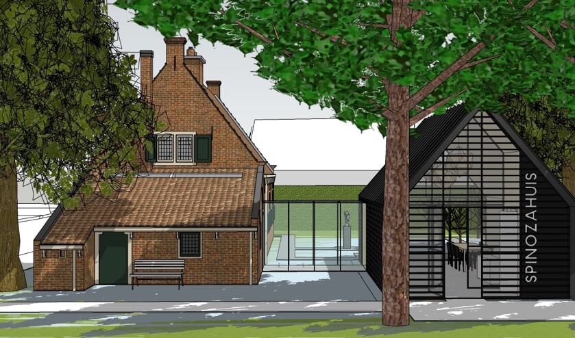 <p>Impressie nieuwbouw Museum Het Spinozahuis. | Foto: architectenburo Marcel van Dijk. </p>