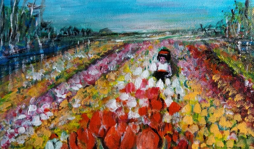 'Meisje in Bloembollenveld' van Annet van Gerven.